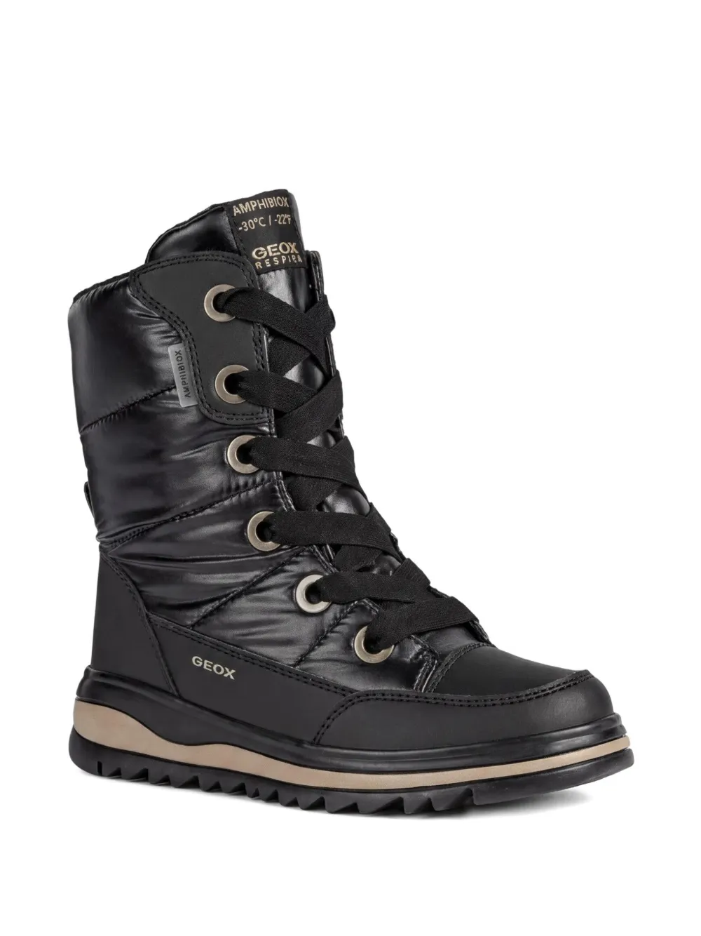 Geox Gesteppte Schnürstiefel - Schwarz