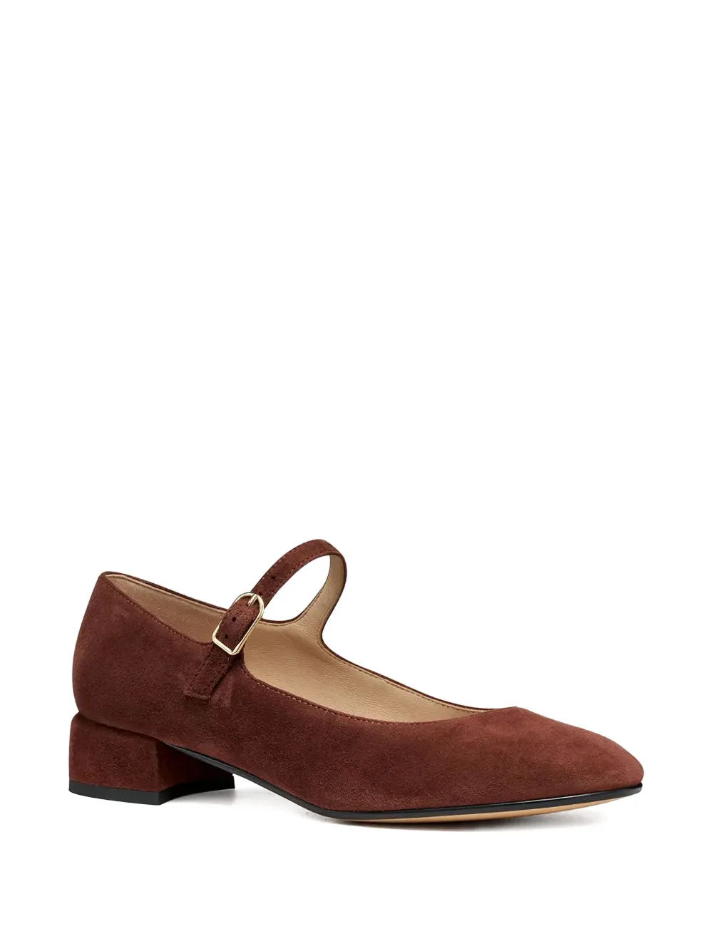 Geox Buckle-strap Suede Pumps In Brown