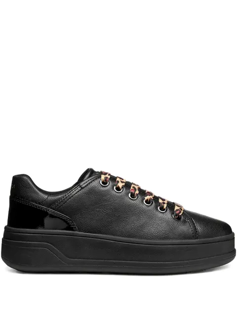Geox leopard-laces leather sneakers