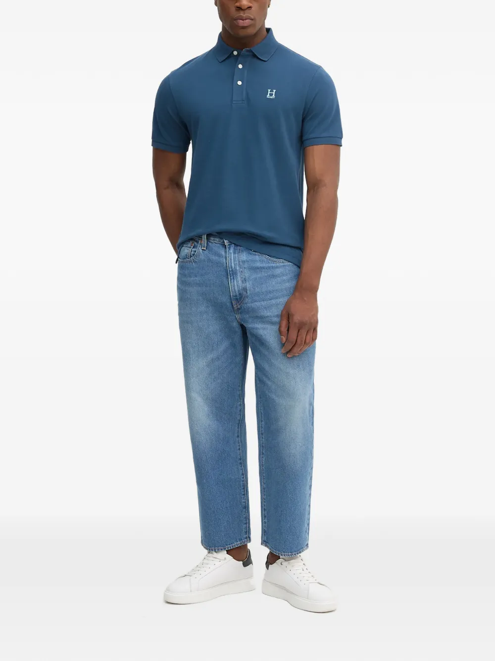 Hackett logo-embroidered polo shirt - Blauw