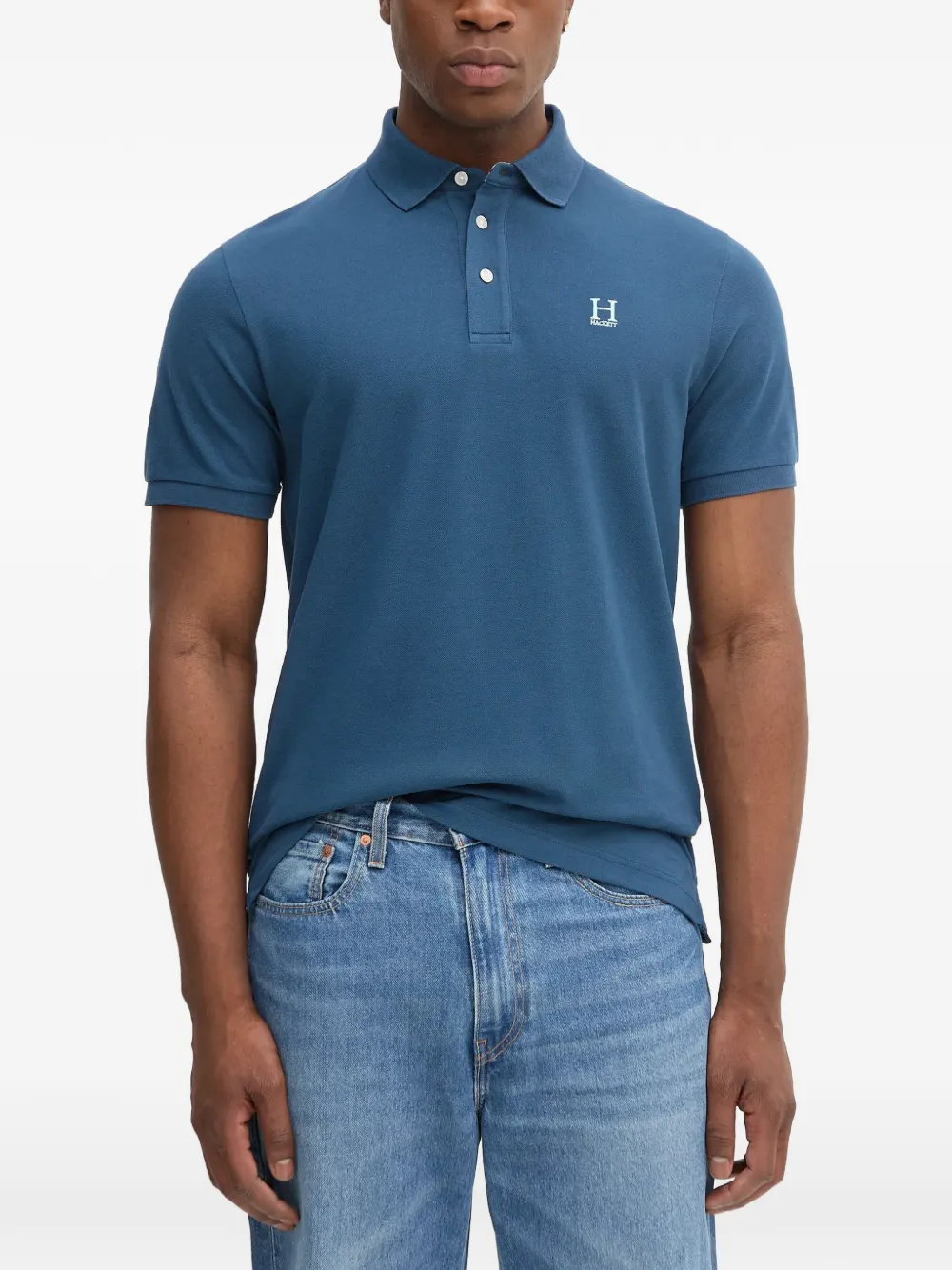 Hackett playera tipo polo con logo bordado | azul | Image 1