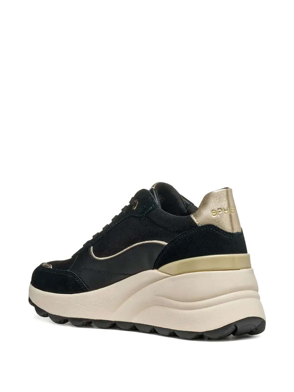 Geox Spherica Platform Sneakers In Black