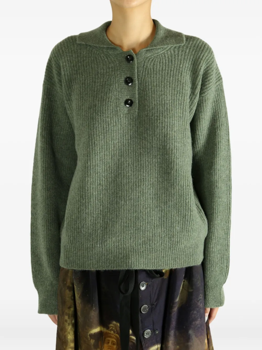 Mhl By Margaret Howell ribbed polo-collar sweater | Knitted Sweaters | Image 2