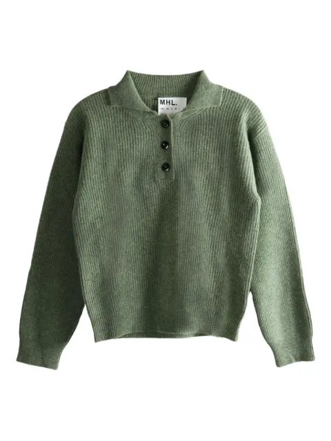 Mhl By Margaret Howell ribbed polo-collar sweater 