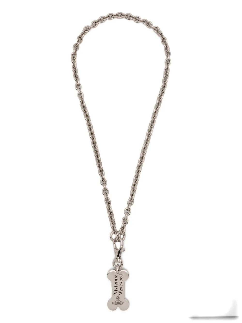 Vivienne Westwood Bone Pendant Necklace In Metallic
