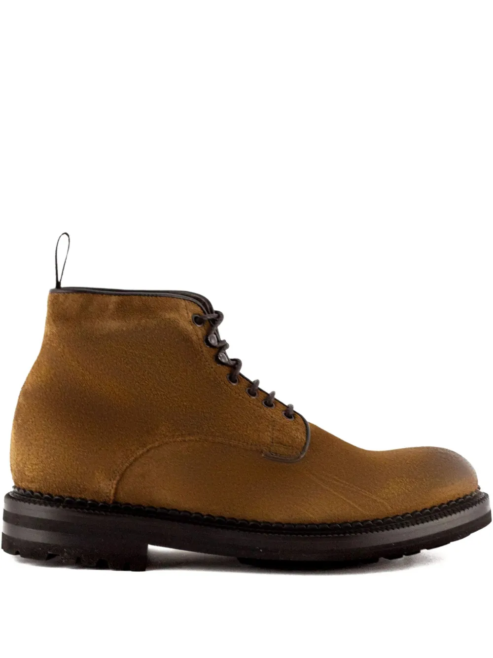 Green George lace-up round-toe boots Brown
