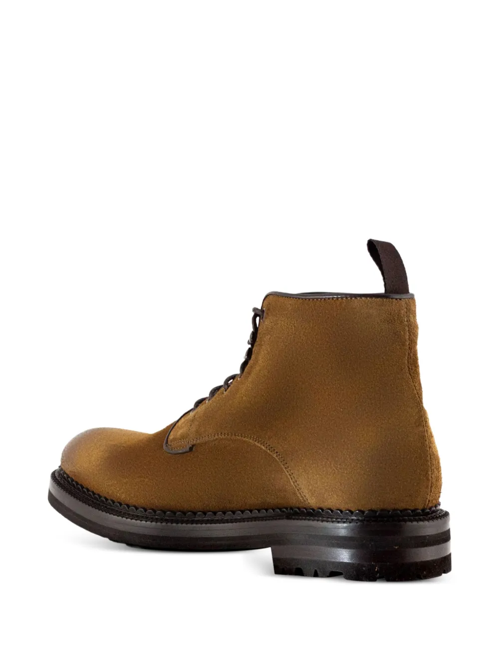 Green George lace-up round-toe boots Brown
