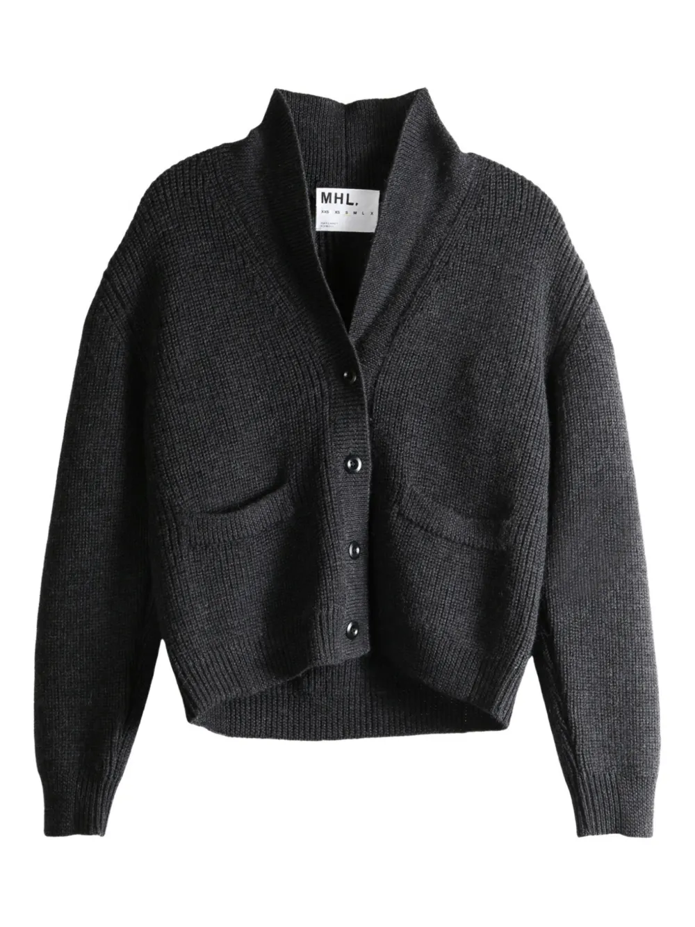 Mhl By Margaret Howell shawl-collar pocket cardigan | Black | Image 1