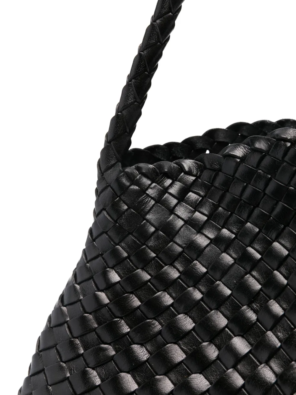 Dragon Diffusion Braided Leather Beach Bag In Black