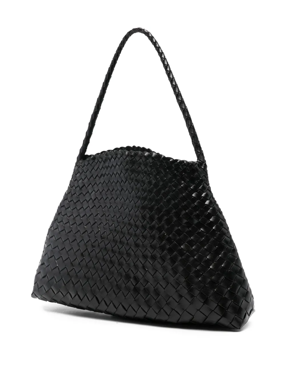 Dragon Diffusion Braided Leather Beach Bag In Black