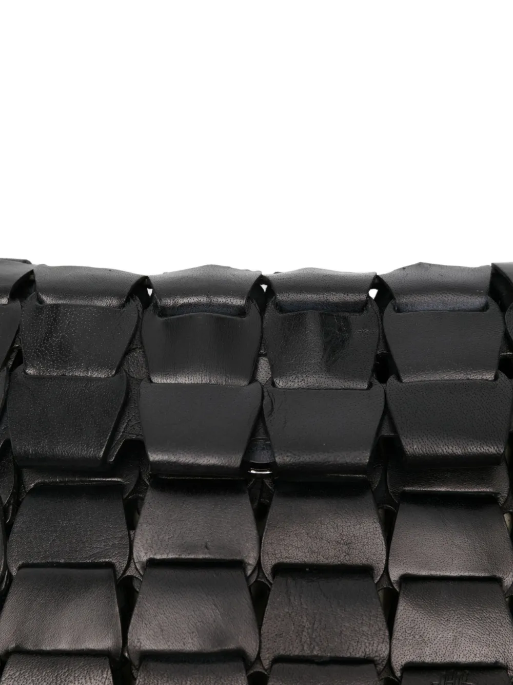 Dragon Diffusion Leather Woven Shoulder Bag In Black