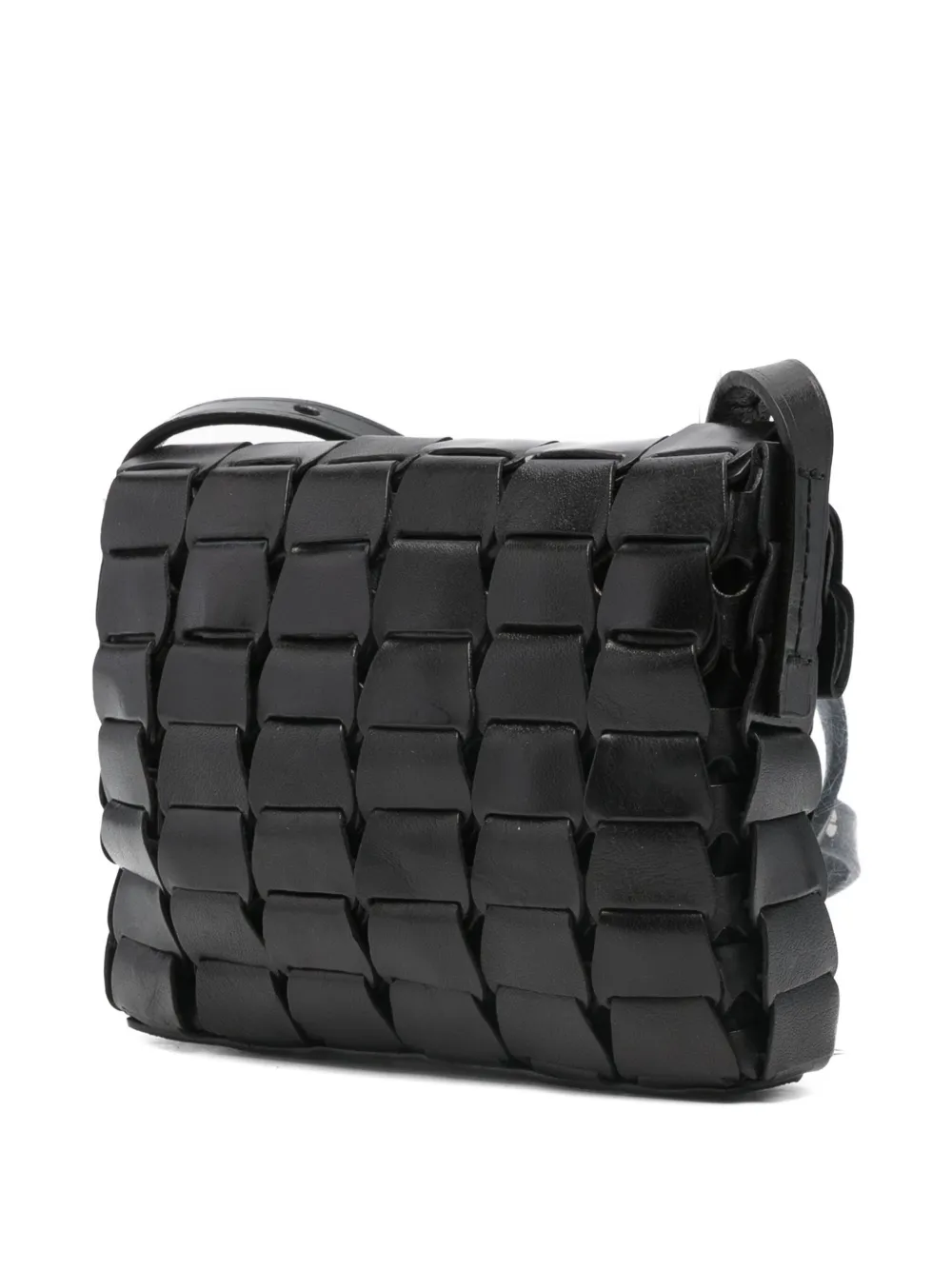 Dragon Diffusion Leather Woven Shoulder Bag In Black