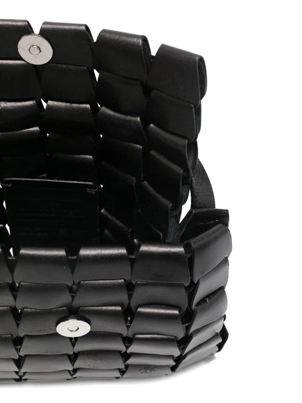 Dragon Diffusion Leather Woven Shoulder Bag In Black