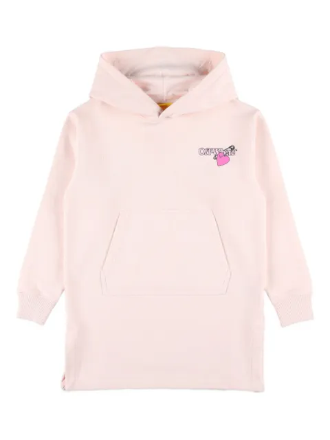 Off-White Kids heart-motif hoodie dress