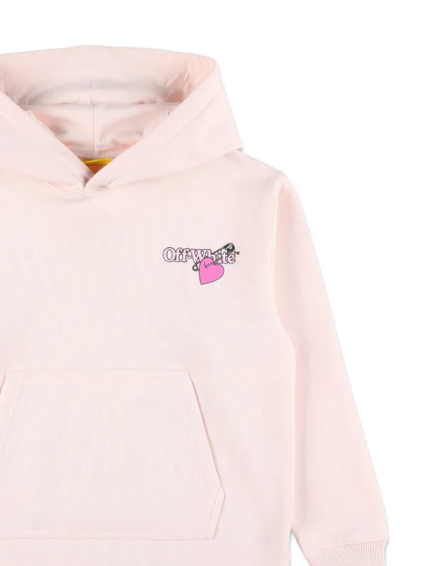 Off-White Kids heart-motif Hoodie Dress | Pink | FARFETCH