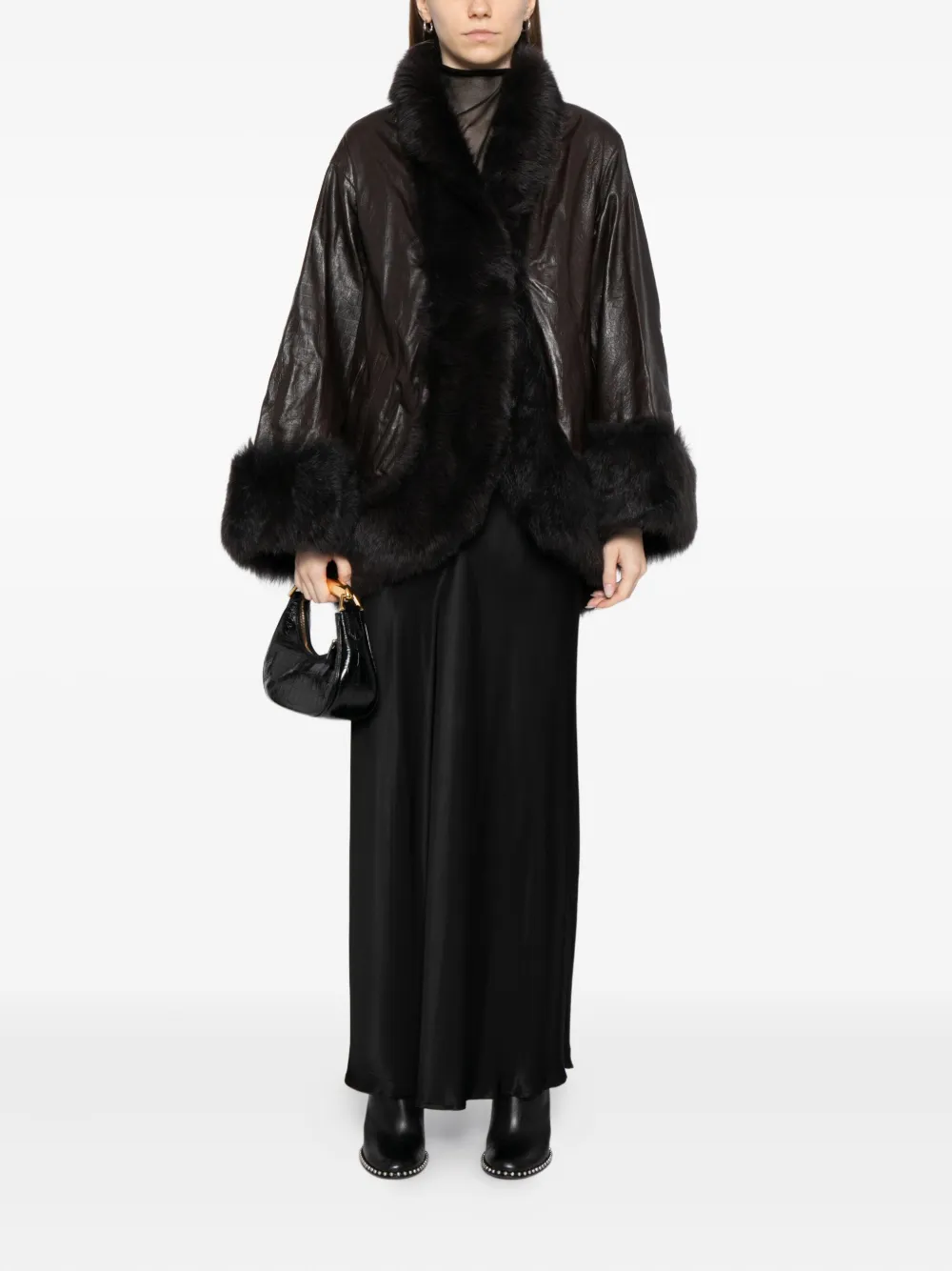 Nour Hammour Sabine Leather Jacket In Black