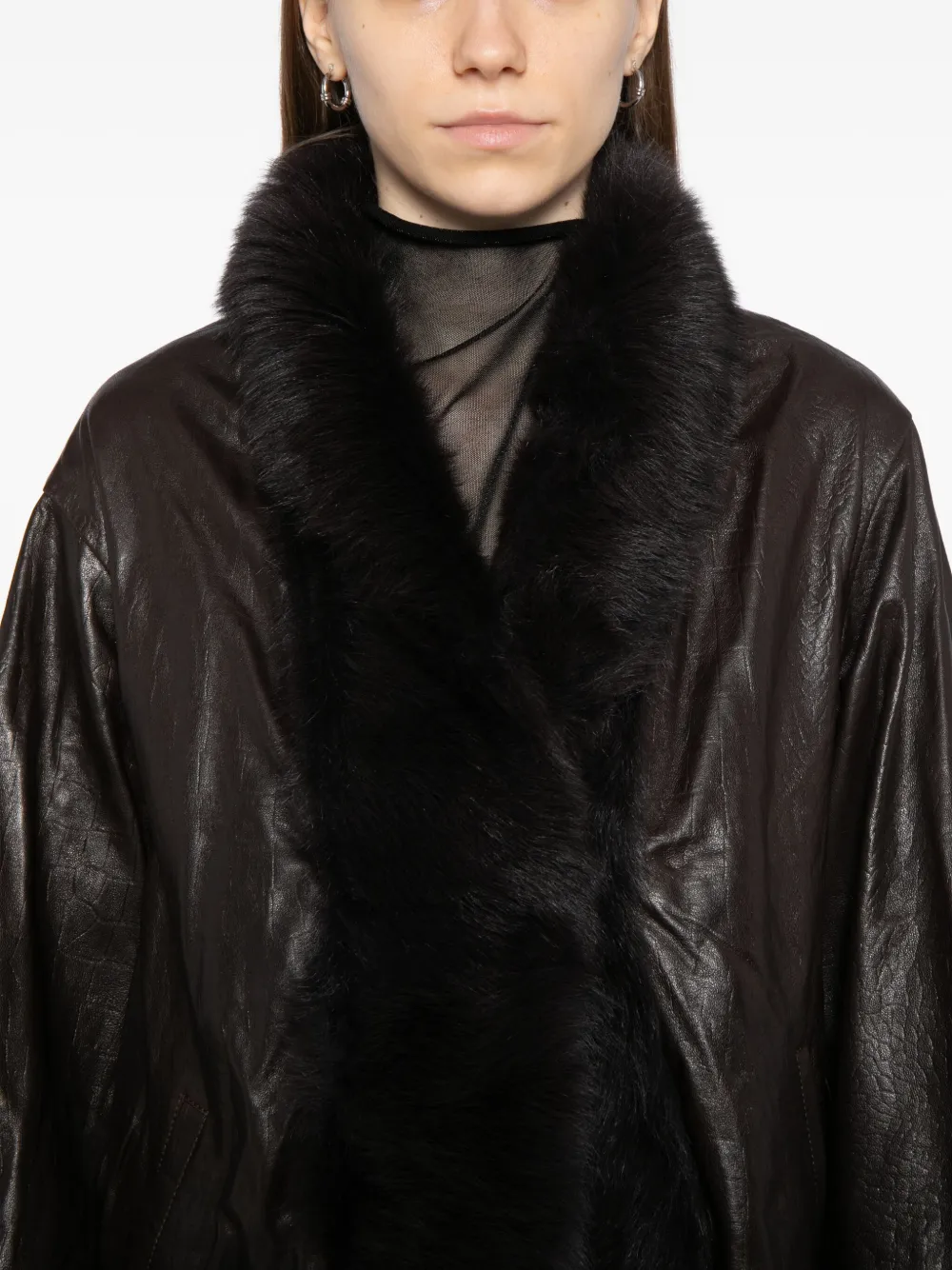 Nour Hammour Sabine Leather Jacket In Black
