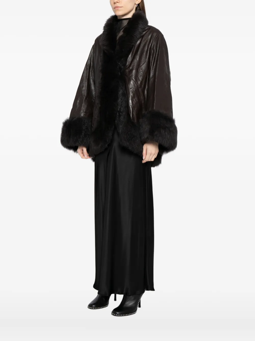 Nour Hammour Sabine Leather Jacket In Black