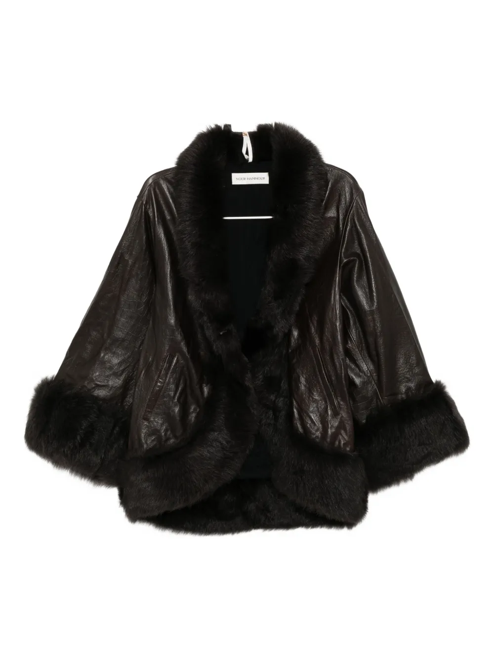 Nour Hammour Sabine Leather Jacket In Black