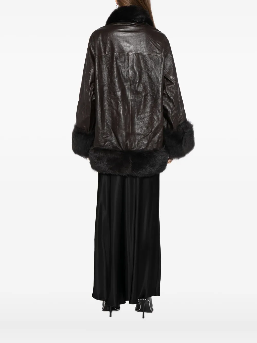 Nour Hammour Sabine Leather Jacket In Black