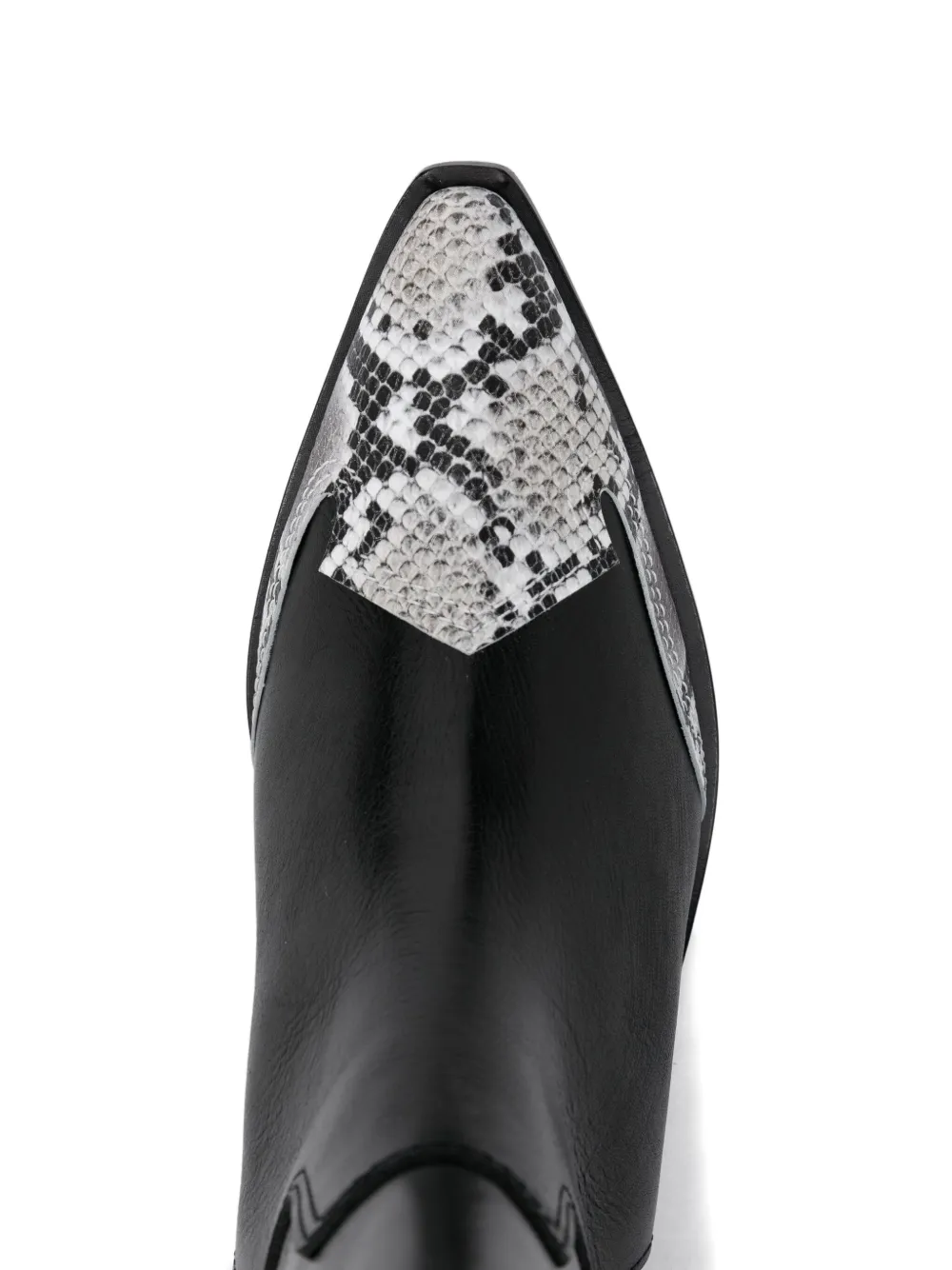 Junya Watanabe 50mm snakeskin-toe leather boots Black