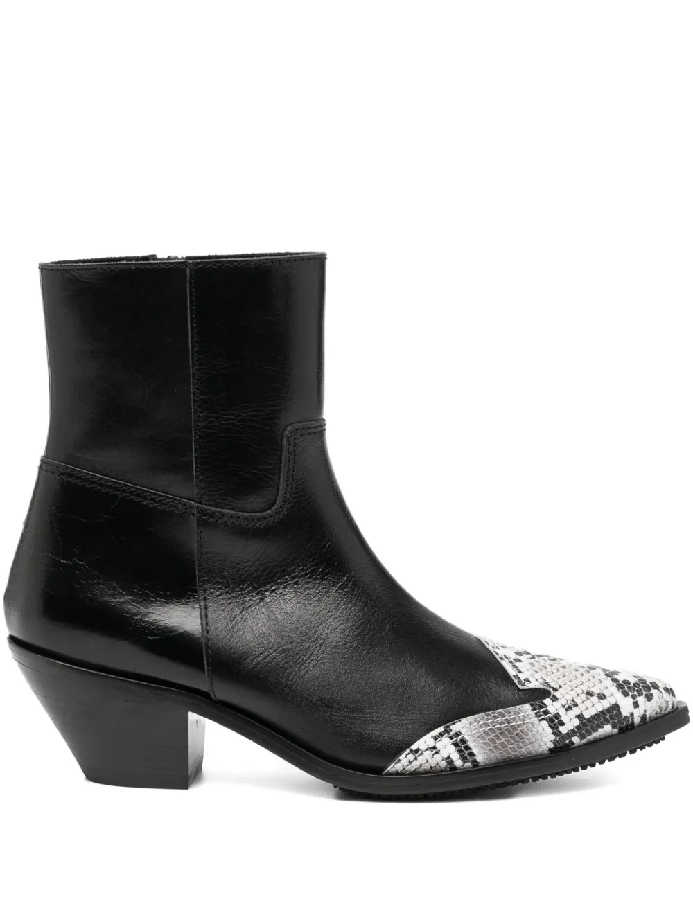 Junya Watanabe 50mm Snakeskin-toe Leather Boots In Black
