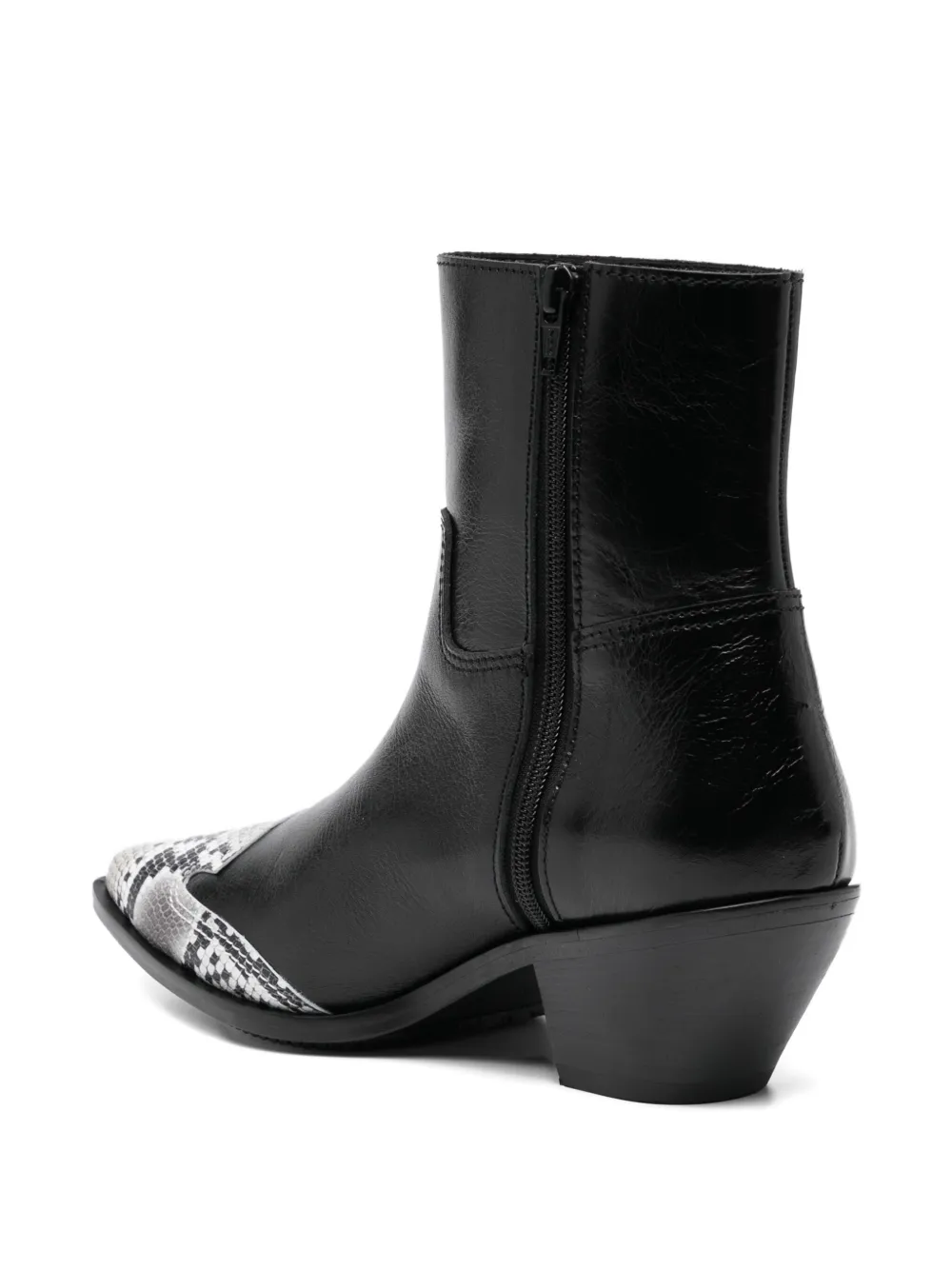 Junya Watanabe 50mm snakeskin-toe leather boots Black