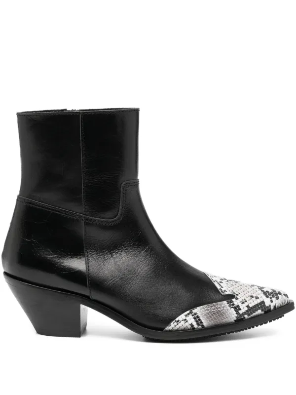 Junya Watanabe 50mm Snakeskin-print Boots in Black