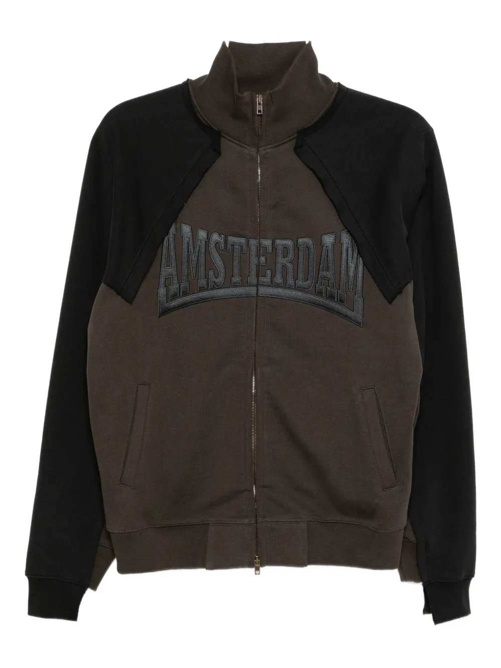 Vetements Slogan-embroidered Jacket In Brown