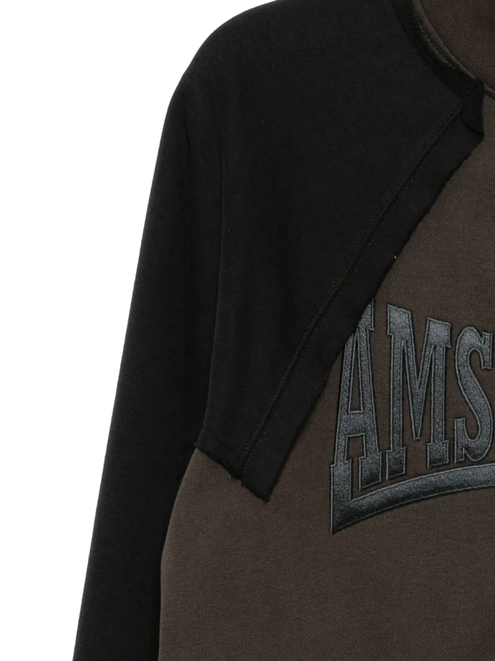 Vetements Slogan-embroidered Jacket In Brown