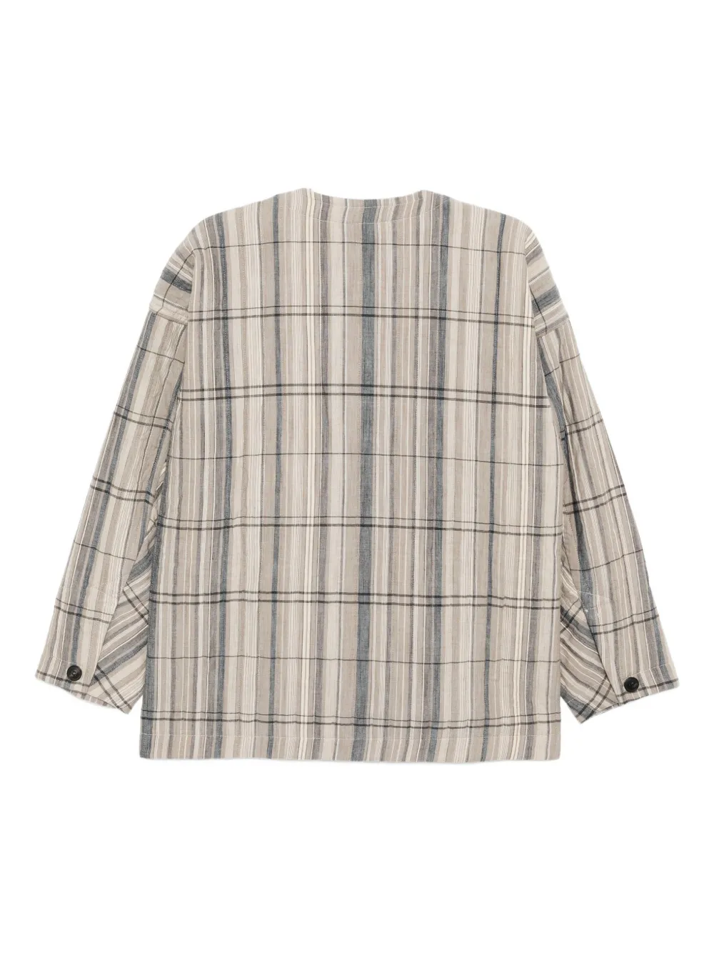 Jan-jan Van Essche Madras Checked Jacket In Neutral