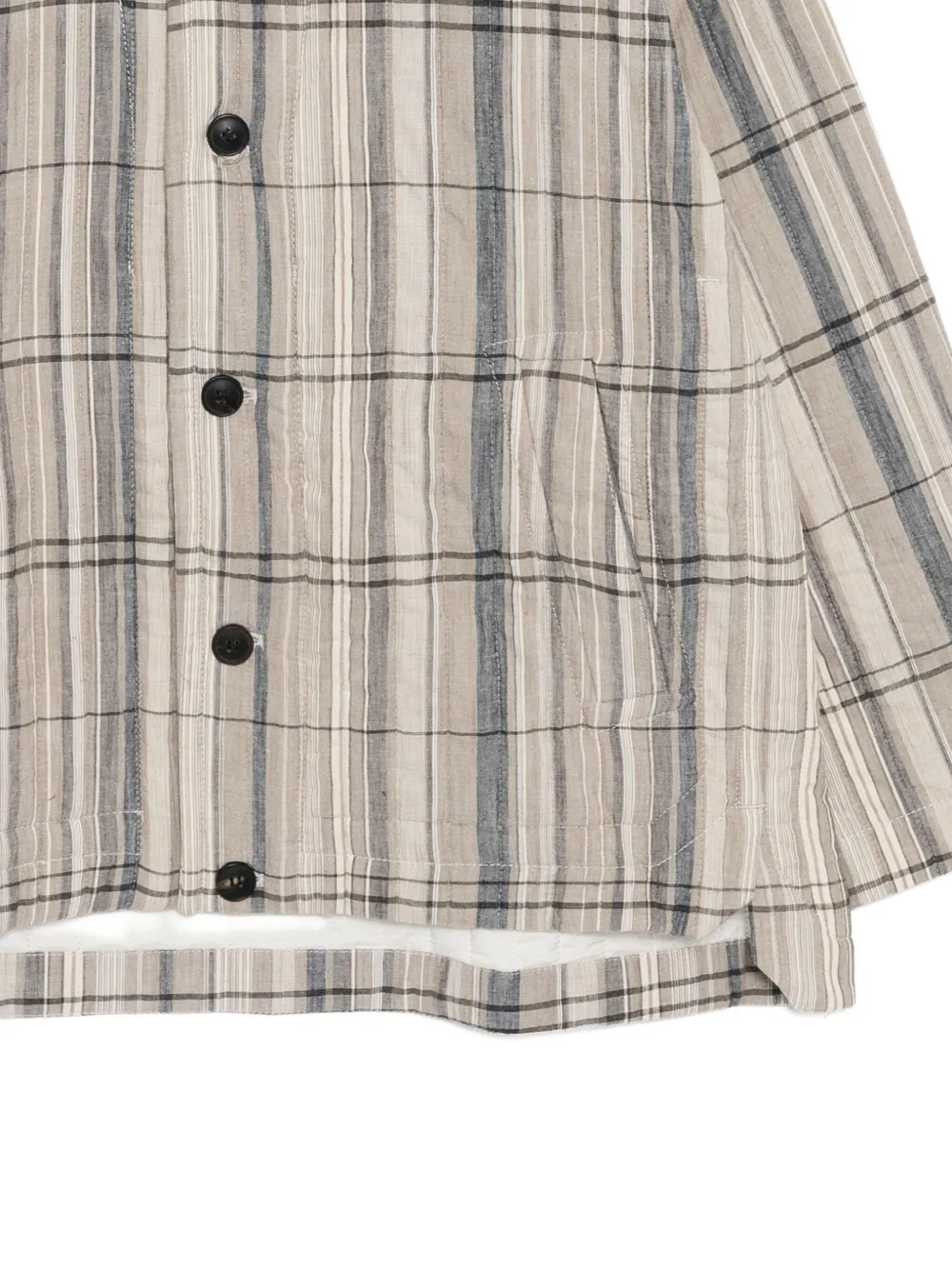Jan-jan Van Essche Madras Checked Jacket In Neutral