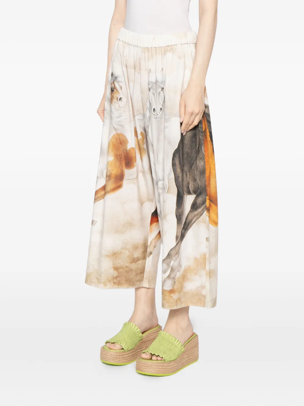 Penultimate Graphic-print Trousers In Neutral