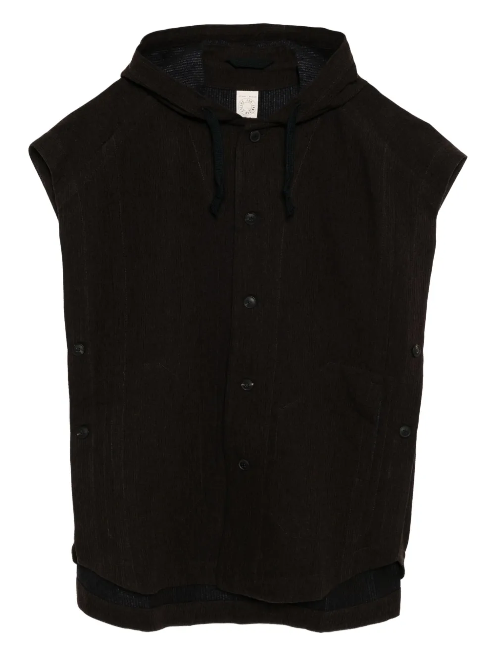 Jan Jan Van Essche ridged hooded gilet | Brown | Image 1