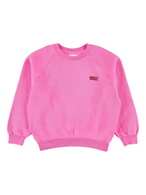 American Vintage Kids logo-embroidered raglan sweatshirt