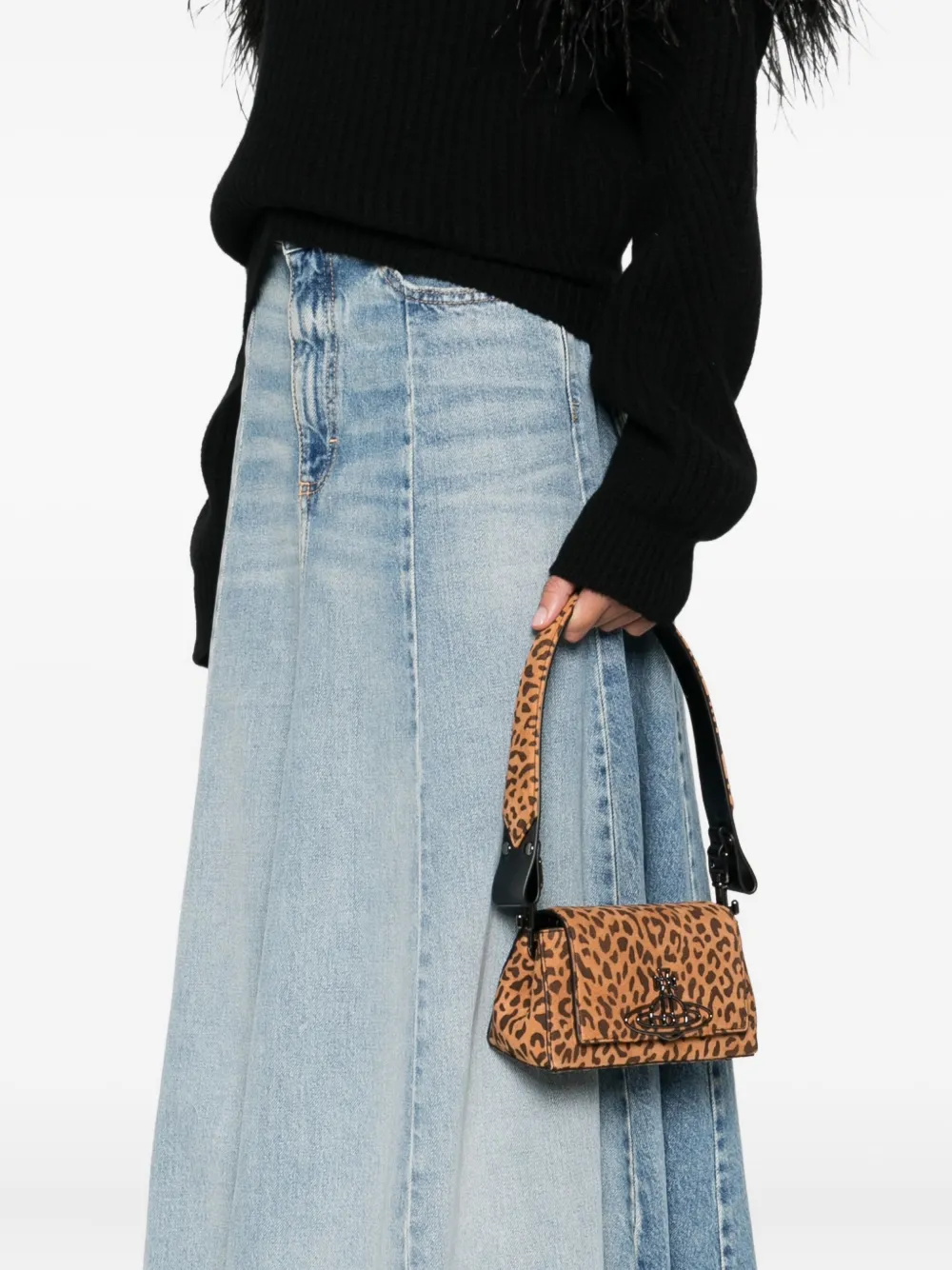 Vivienne Westwood Linda Orb-embellished Leopard-print Tote Bag In Brown