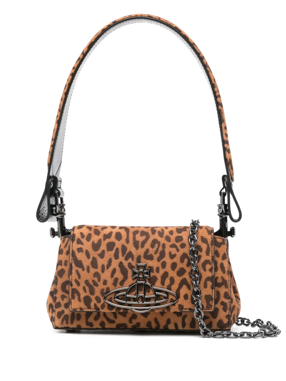 Vivienne Westwood Linda Orb-embellished Leopard-print Tote Bag In Brown