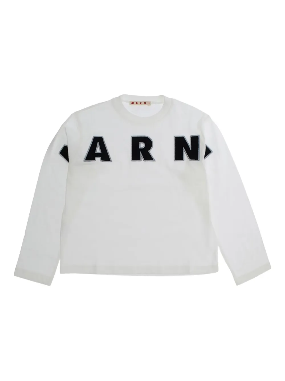 Marni Kids logo-print long-sleeve T-shirt | White | Image 1
