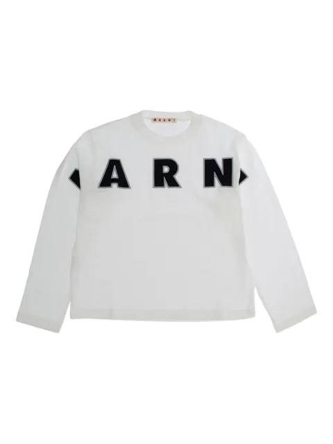 Marni Kids logo-print long-sleeve T-shirt