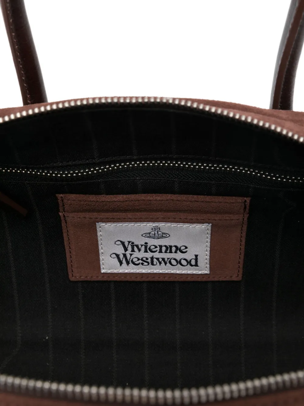 Vivienne Westwood Leather-trimmed Tote Bag In Brown