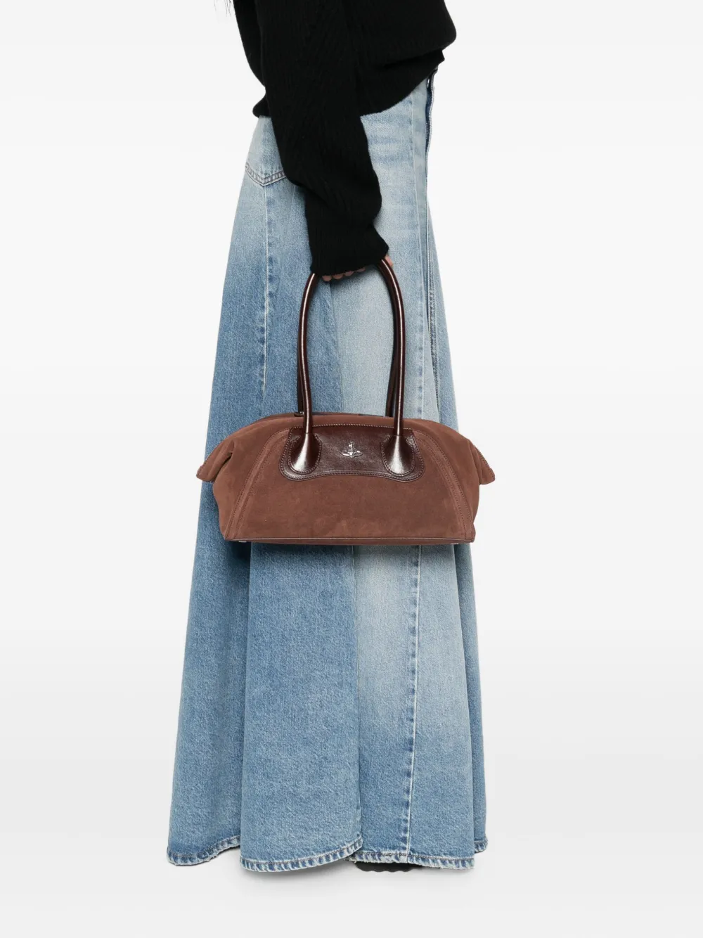Vivienne Westwood Leather-trimmed Tote Bag In Brown