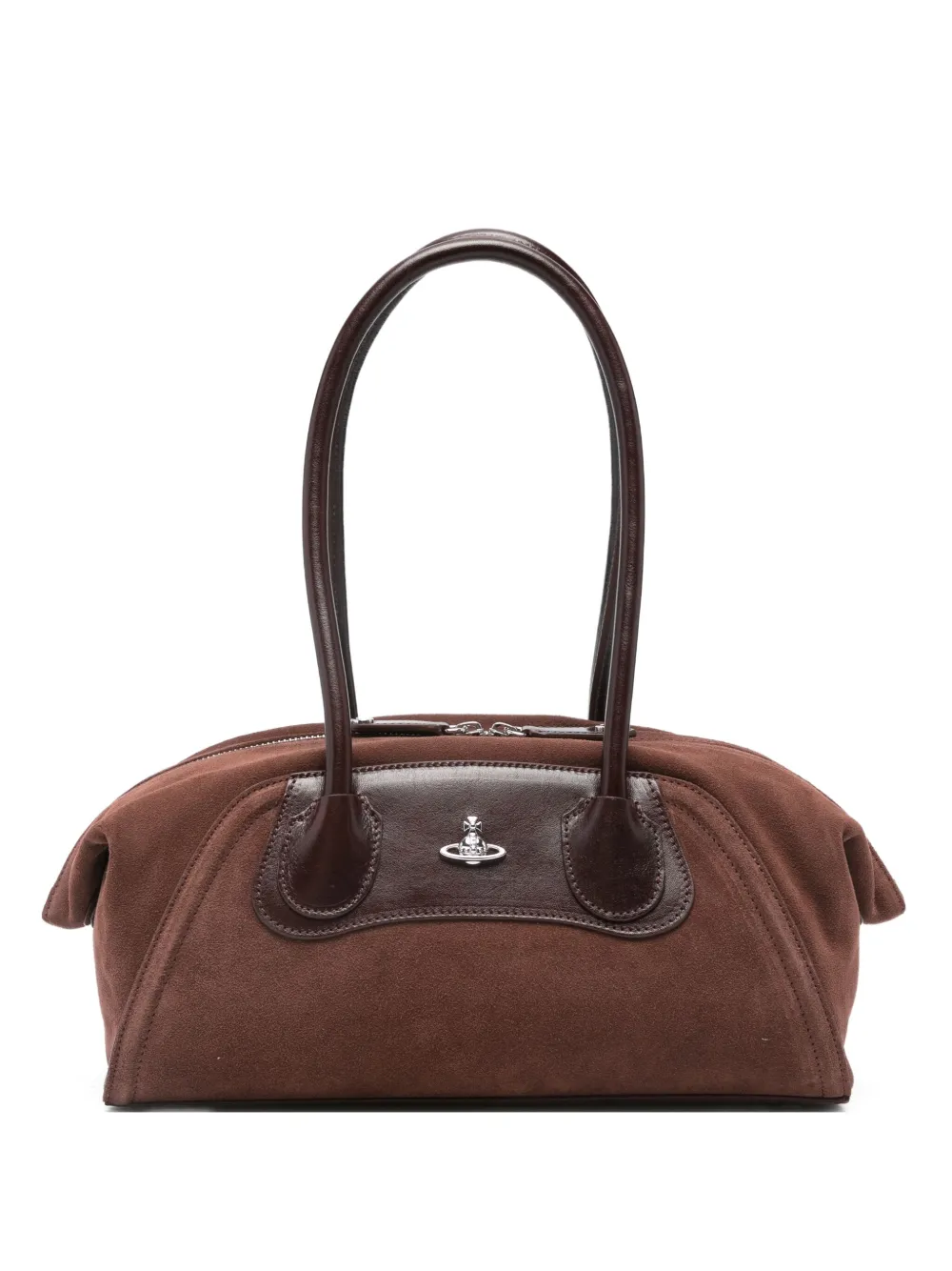 Vivienne Westwood Leather-trimmed Tote Bag In Brown