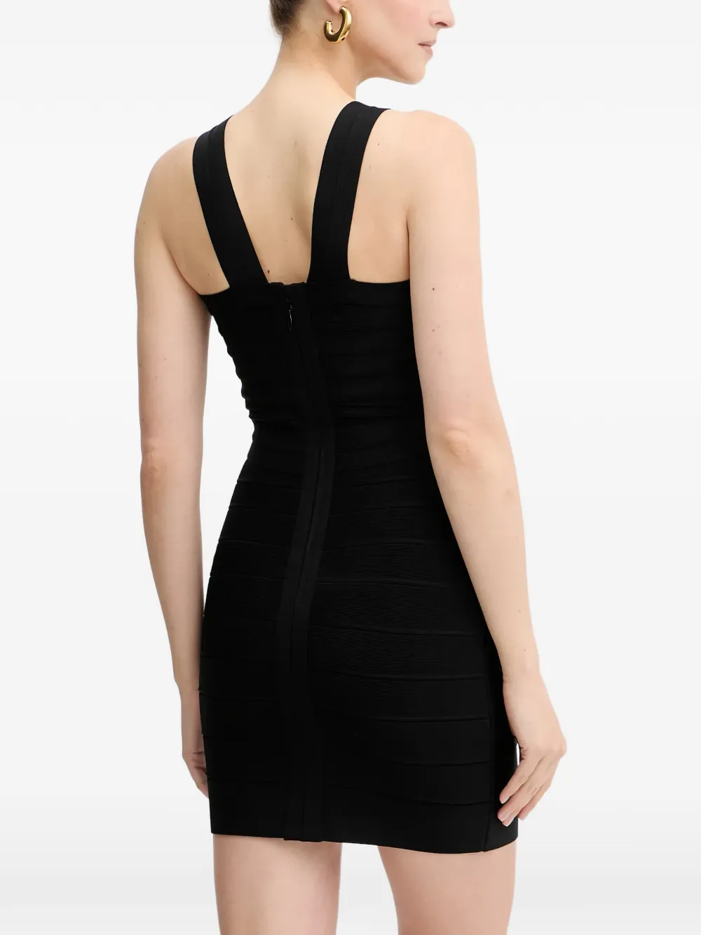 Hervé Léger Elise mini-jurk met gekruist detail Zwart