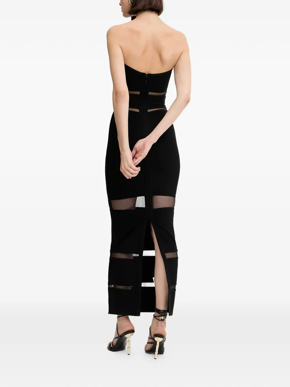  Hervé Léger Vera Sheer-panel Maxi Dress - Black 