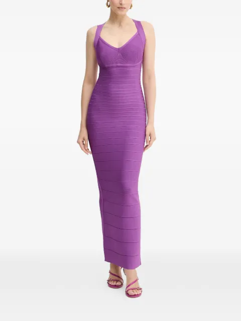 Hervé Léger Sutton V-neck maxi dress