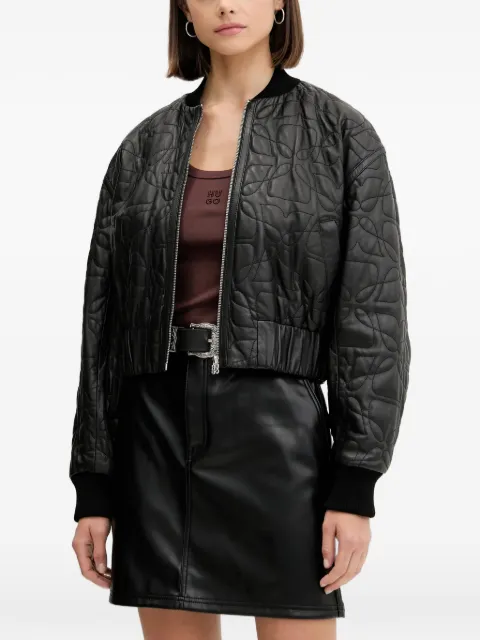 HUGO Lesana quilted zip-up jacket