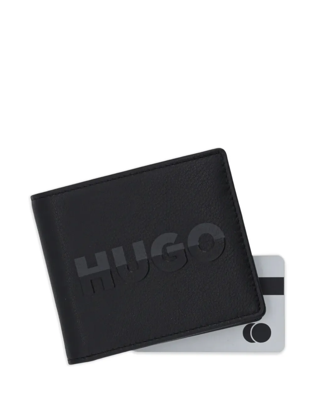 HUGO Pasjeshouder met logo-reliëf Zwart