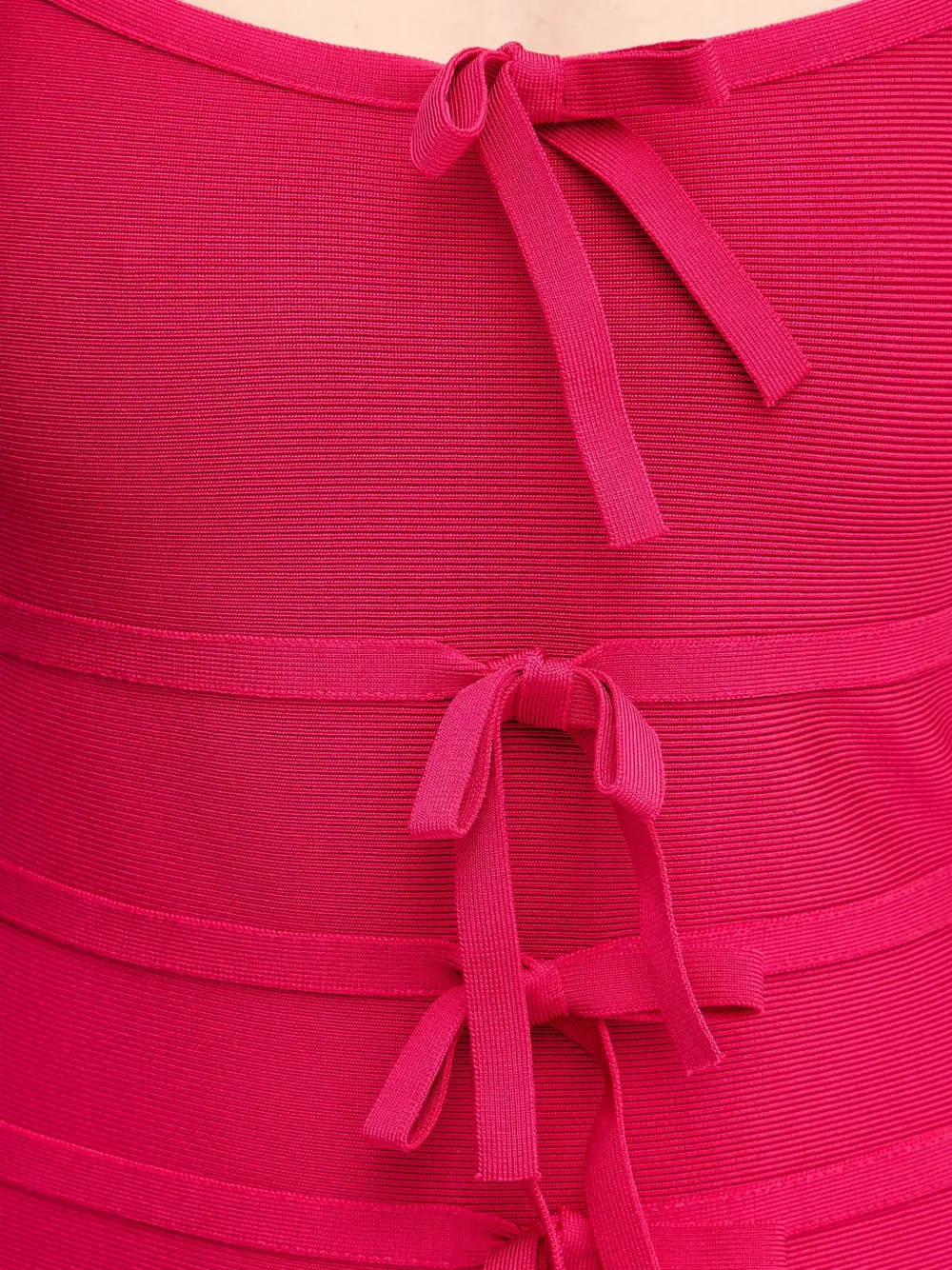 Hervé Léger Alicia midi-jurk met strik Roze
