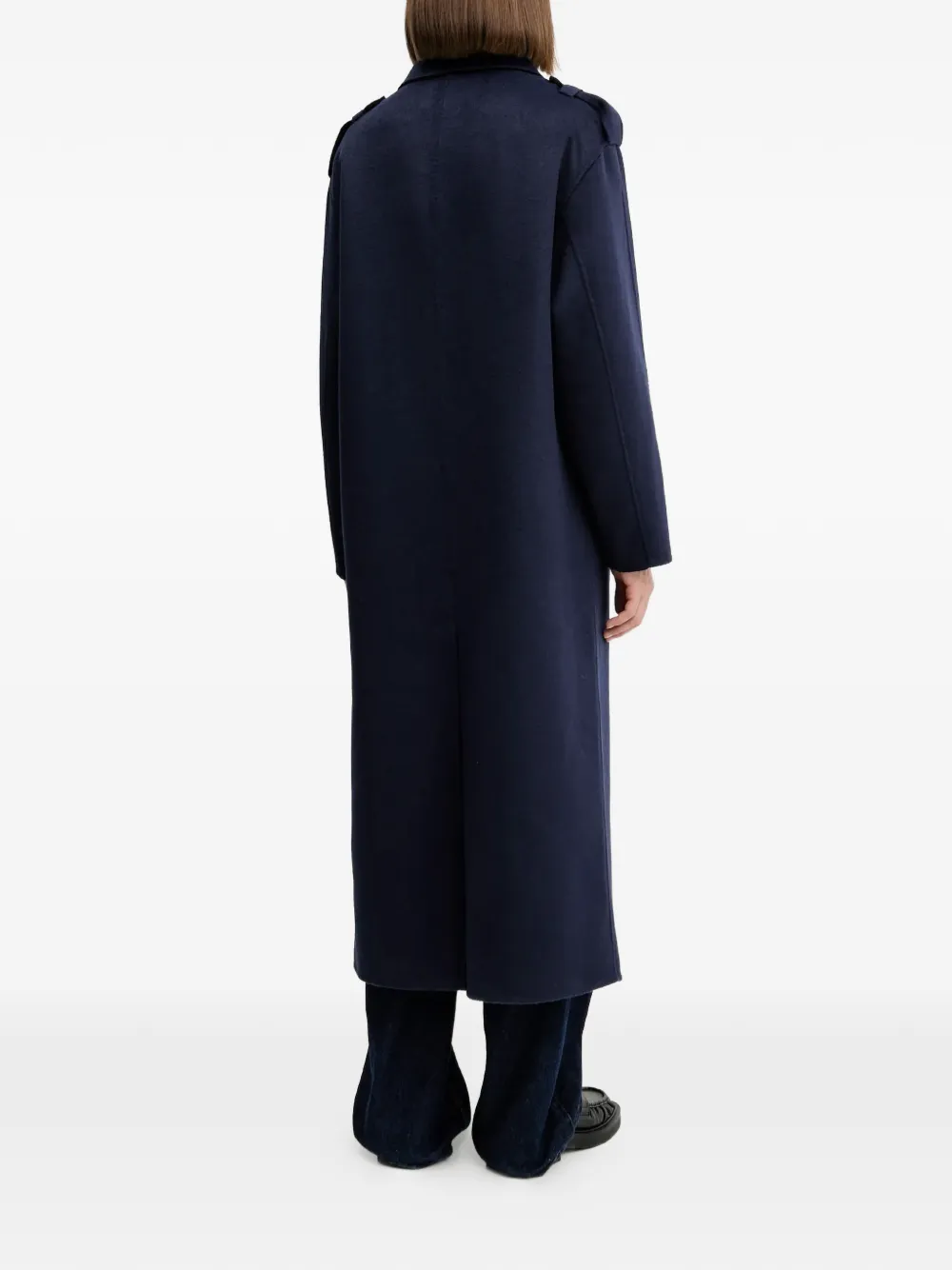 Hugo Boss Double-breasted Coat In Blue