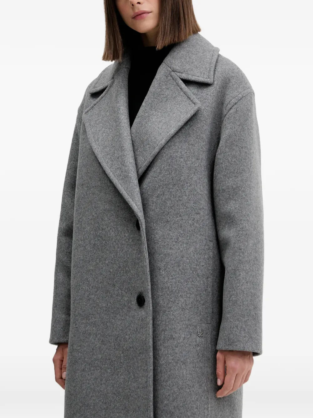 Hugo Boss Button-up Coat In Gray